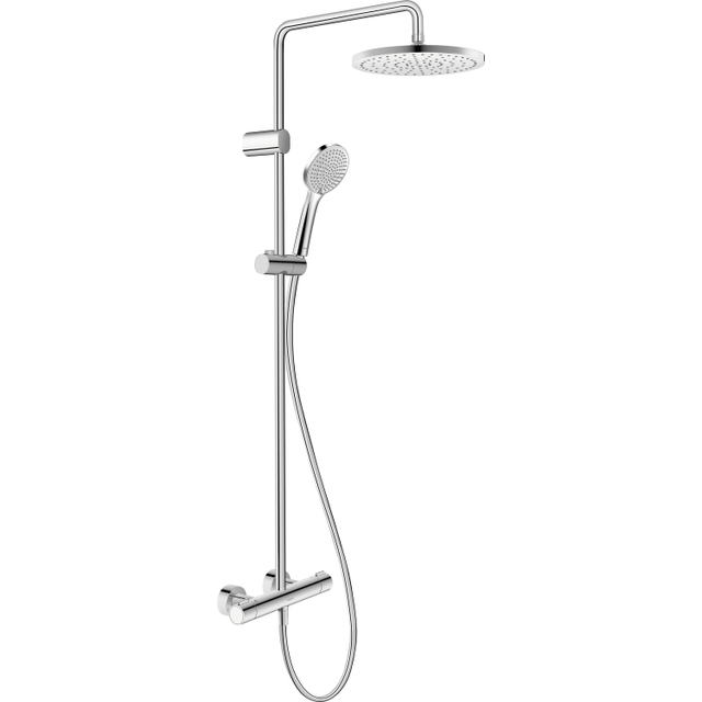 Duravit Shower Systems Douchesysteem - thermostatisch - HOH=15cm - hoofddouche Ø25.2cm - handdouche rond - waterbesparend - lans chroom th4282008010