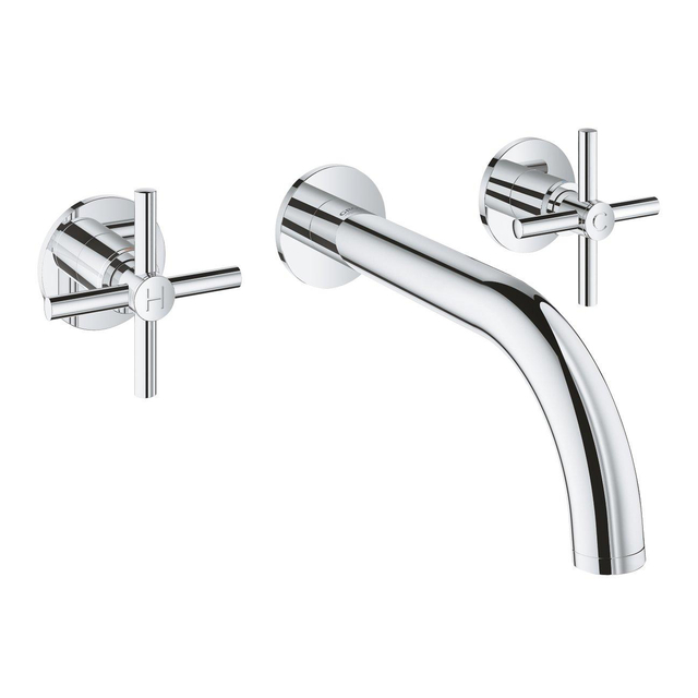 Grohe Atrio Wastafelkraan Inbouw - uitloop 18cm - S-size - kruisgrepen - chroom 20164003