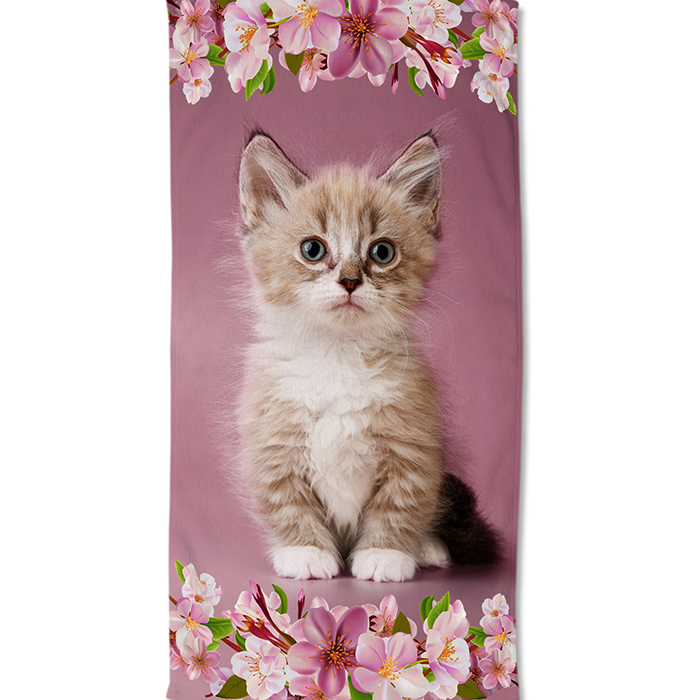 Good Morning Kinderstrandlaken Kitten Look – Roze
