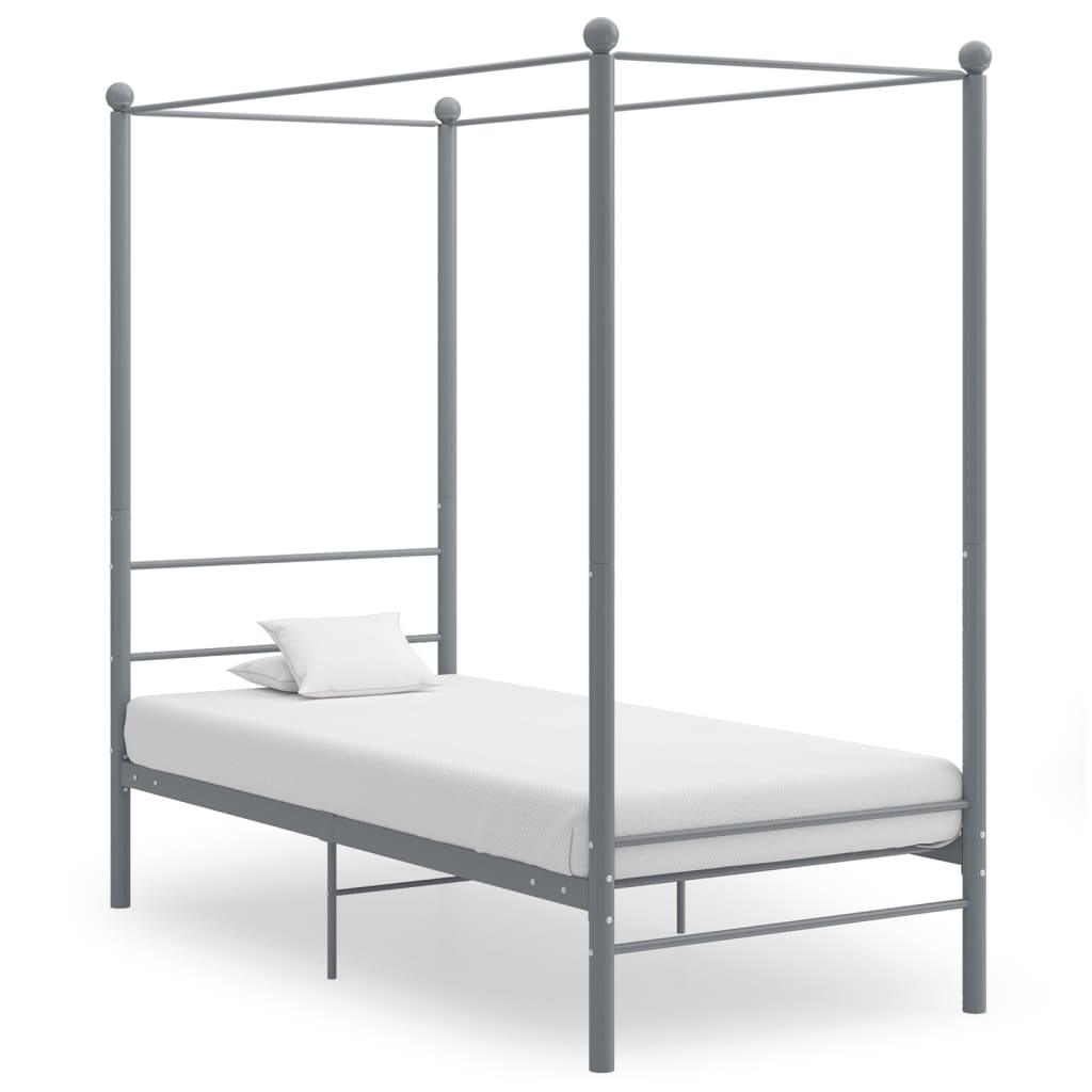 VidaXL Hemelbedframe metaal grijs 90x200 cm