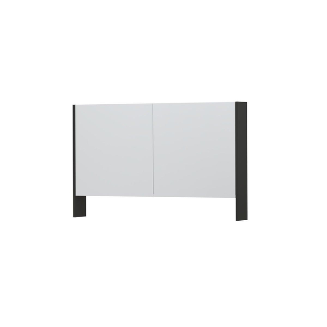 Ink SPK3 Spiegelkast - 120x14x74cm - 2 deuren - dubbelzijdige Spiegel - open planchet - schakelaar en stopcontact - MDF lak antraciet mat 1110252