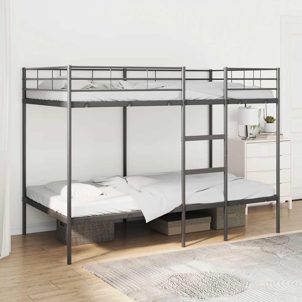 VidaXL Stapelbed zonder matras 107x203 cm staal zwart