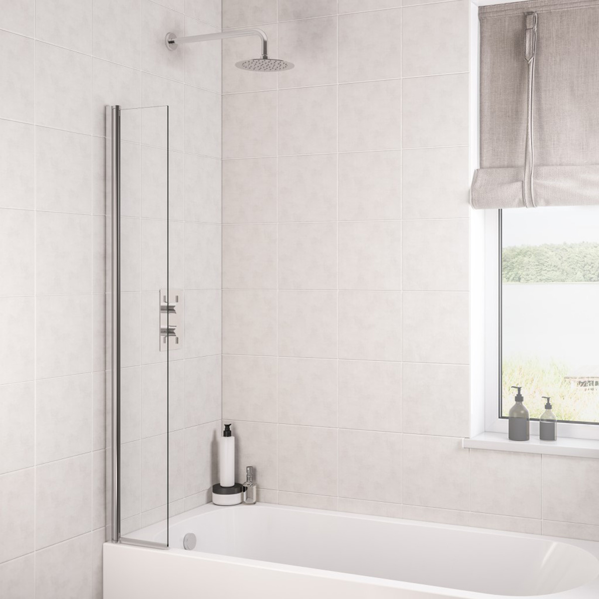 Eastbrook Designer badwand 30x140cm chroom