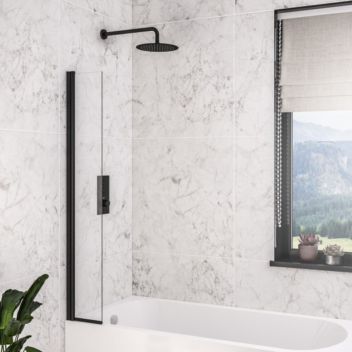 Eastbrook Designer badwand 30x140cm zwart mat