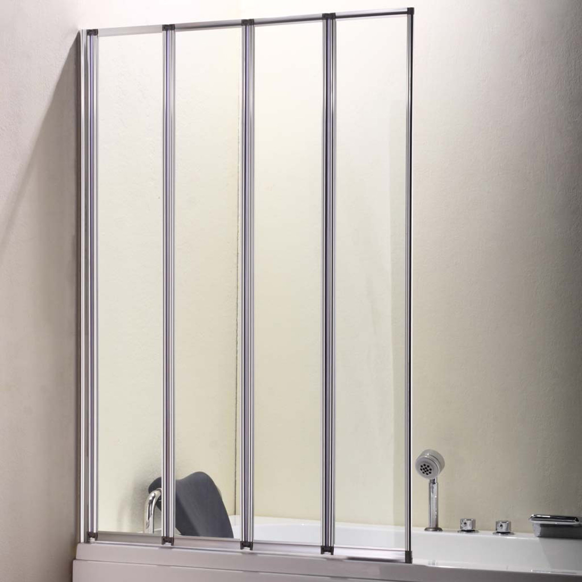 Eastbrook Volente badwand met vouwpanelen 100x140cm chroom