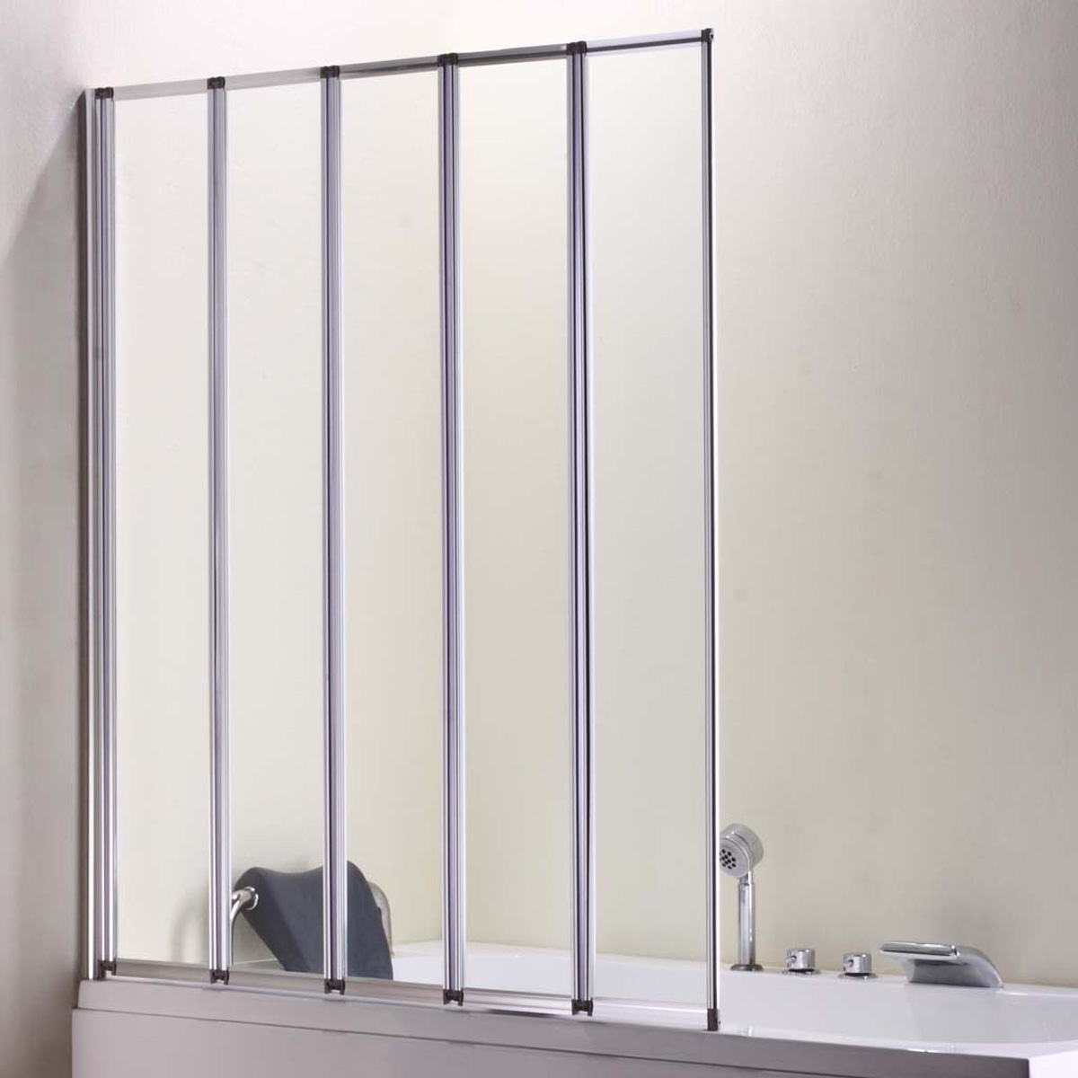Eastbrook Volente badwand met vouwpanelen 125x140cm chroom