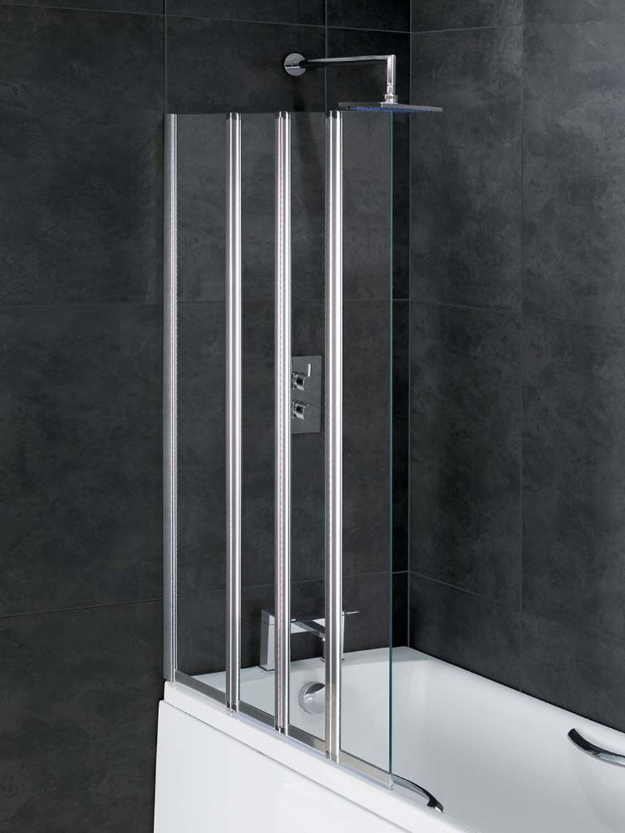Eastbrook Volente badwand met vouwpanelen en vast deel links 100x140cm chroom
