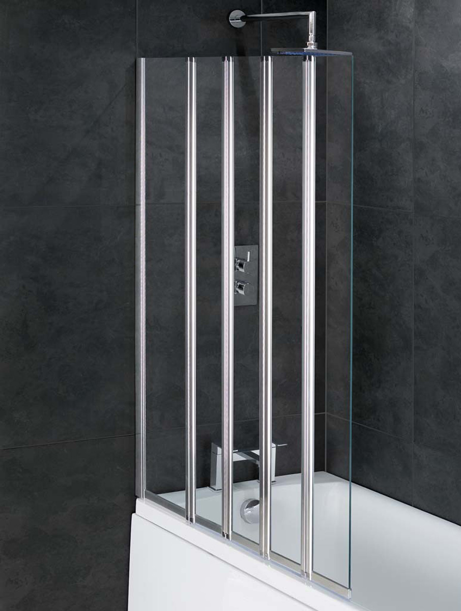 Eastbrook Volente badwand met vouwpanelen en vast deel links 125x140cm chroom