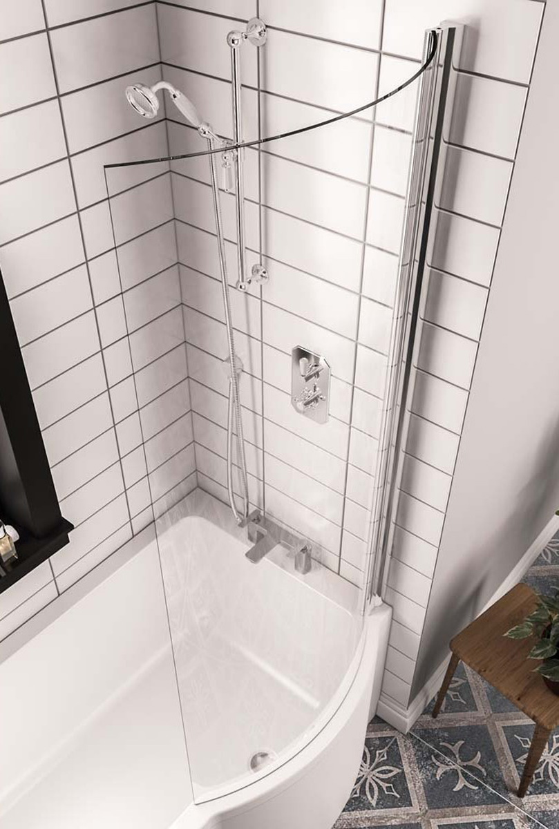 Eastbrook Shannon badwand 80x140cm chroom