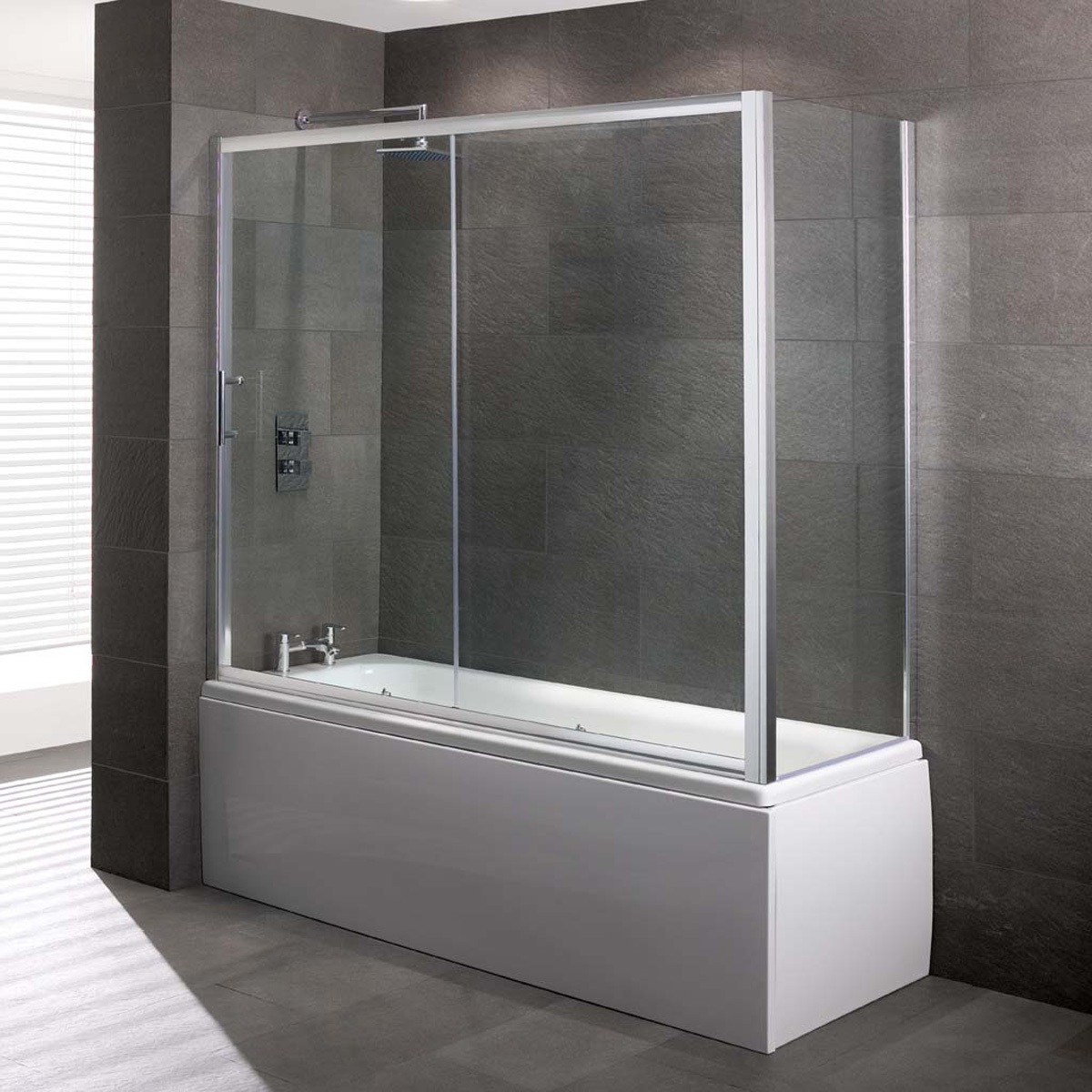 Eastbrook Volente zijwand voor douchecabine bad 80x150cm chroom