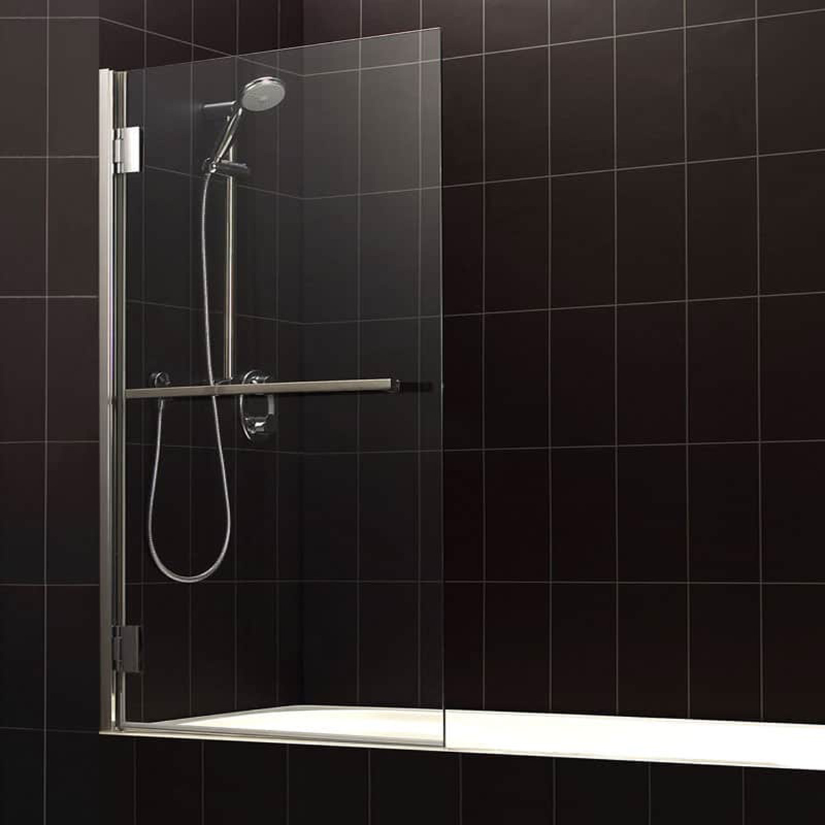 Eastbrook Corniche badwand met handdoekrek 80x140cm chroom
