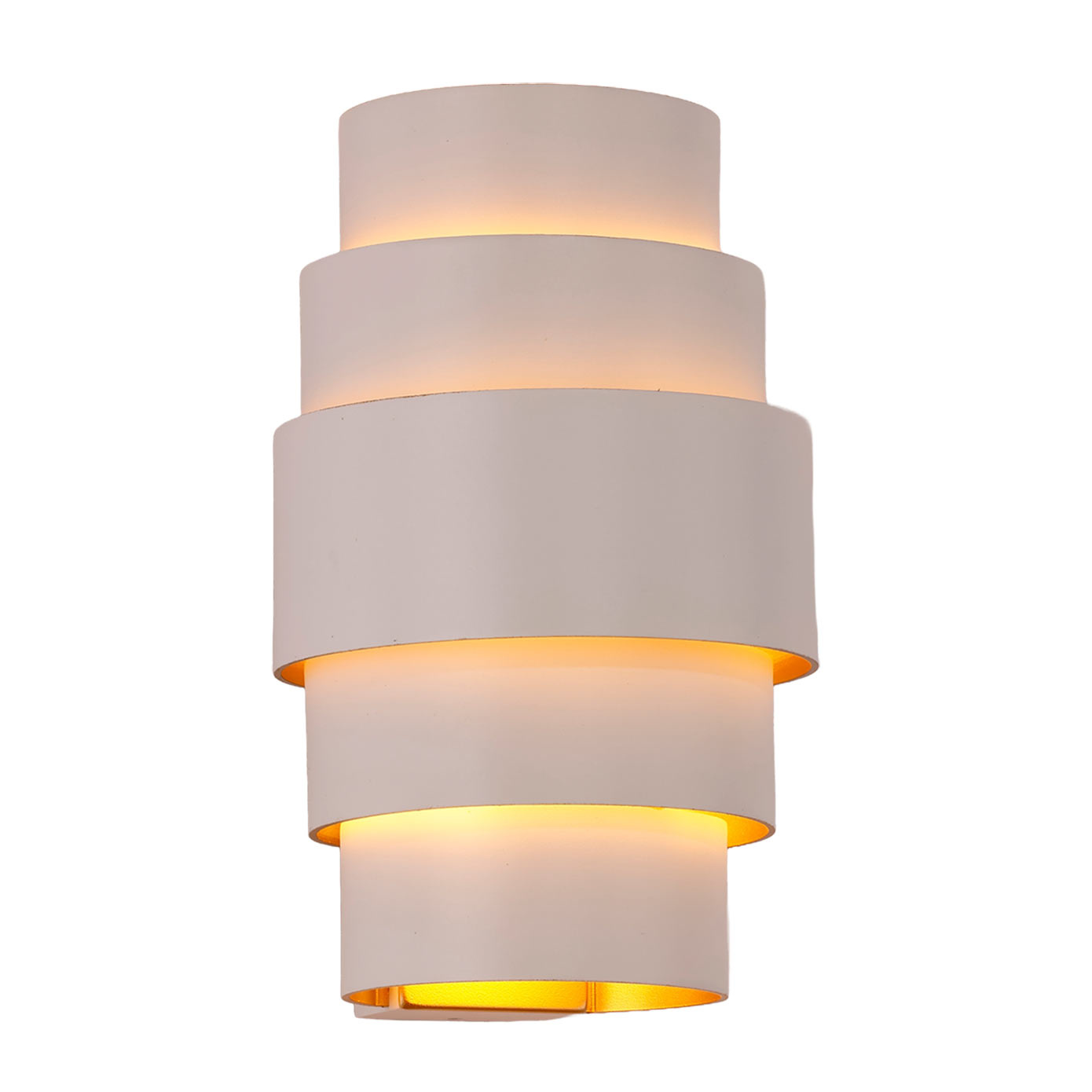 Artdelight Design wandlamp Rolls wit met gouden binnenkant WL ROLLS WI-GO