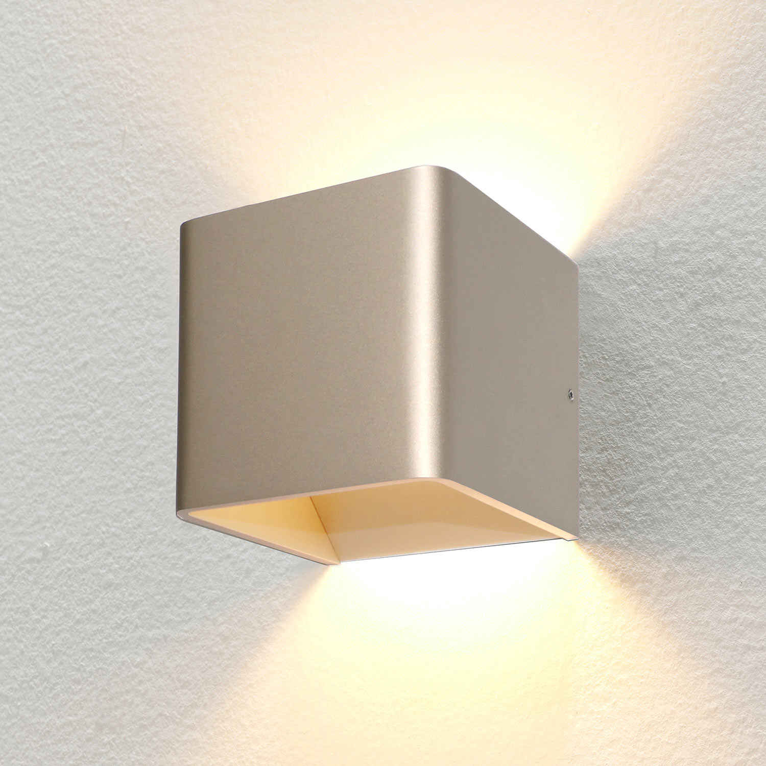 Artdelight Vierkante wandlamp Fulda champagne WL FULDA CP