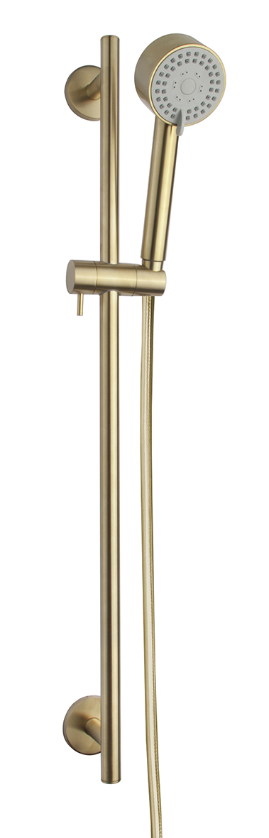 Sanifun Cadans luxe glijstangset compleet geborsteld messing 75.