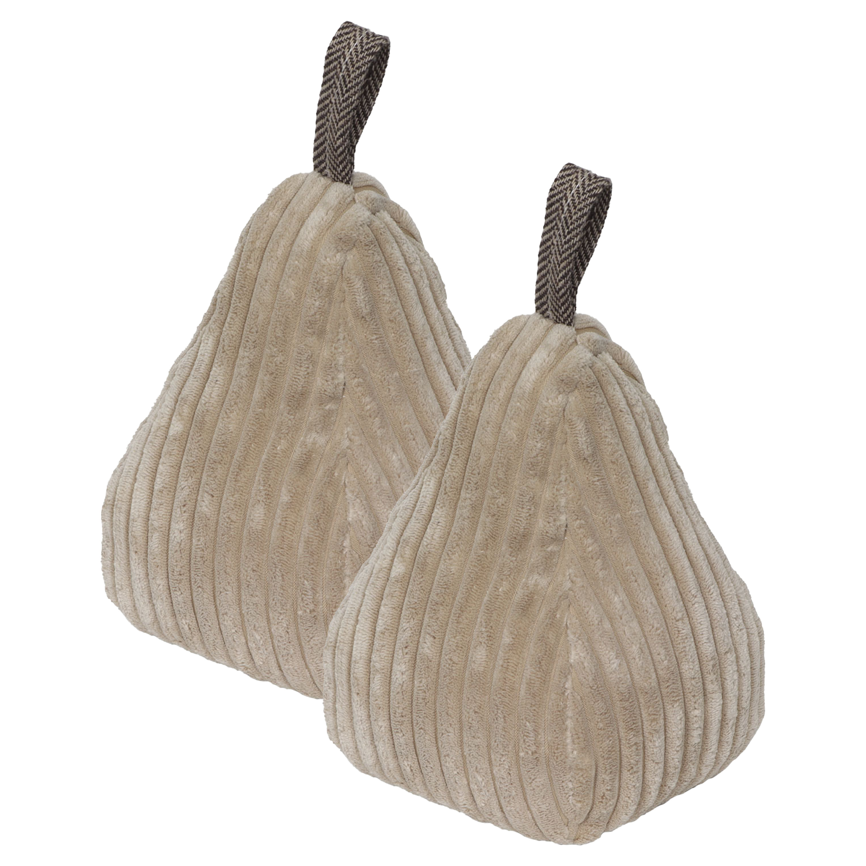 Luance Deurstopper - 2x - 1,8 kg - beige - stof - piramide vorm - L14 x B13 x H21 cm - deurstop -