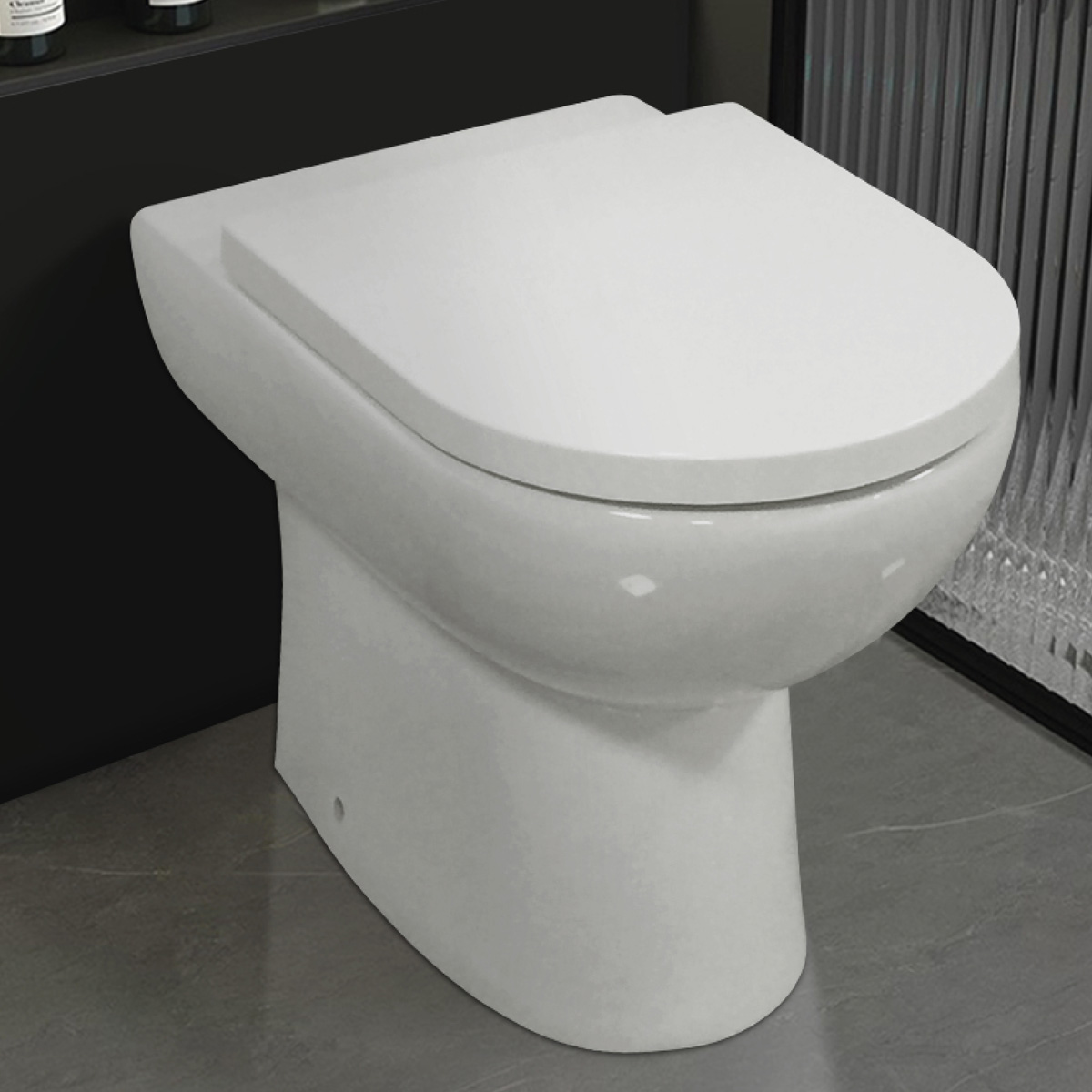 Eastbrook Osterley Comfort staand toilet met vortex spoeling wit glans