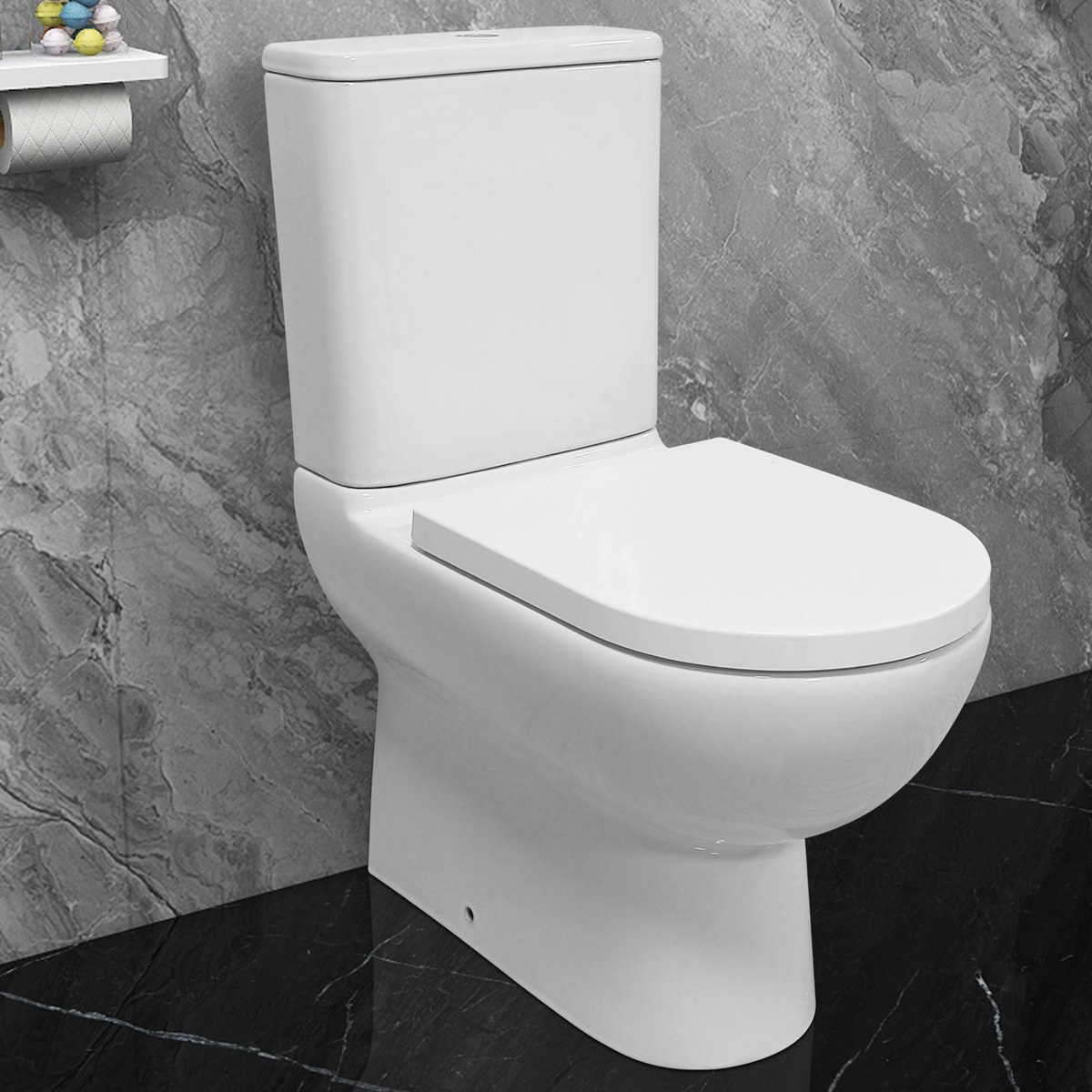 Eastbrook Osterley Comfort toiletpot back to wall met vortex spoeling wit glans