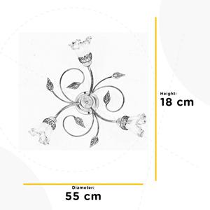 ONLI Deckenlampe Lancia, elfenbeinfarben, 3-flammig, Eisen, Glas