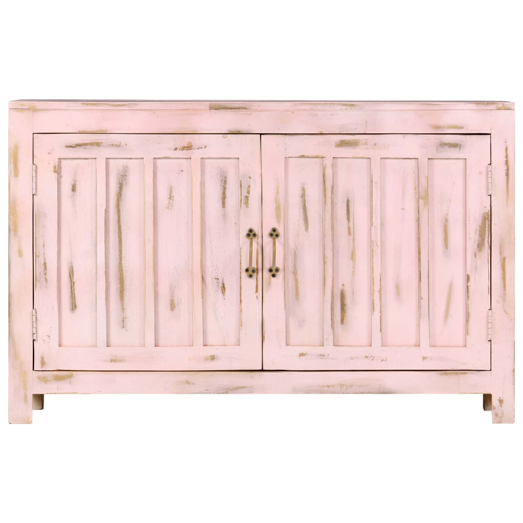 vidaXL Dressoir 110x35x70 cm massief mangohout lichtroze