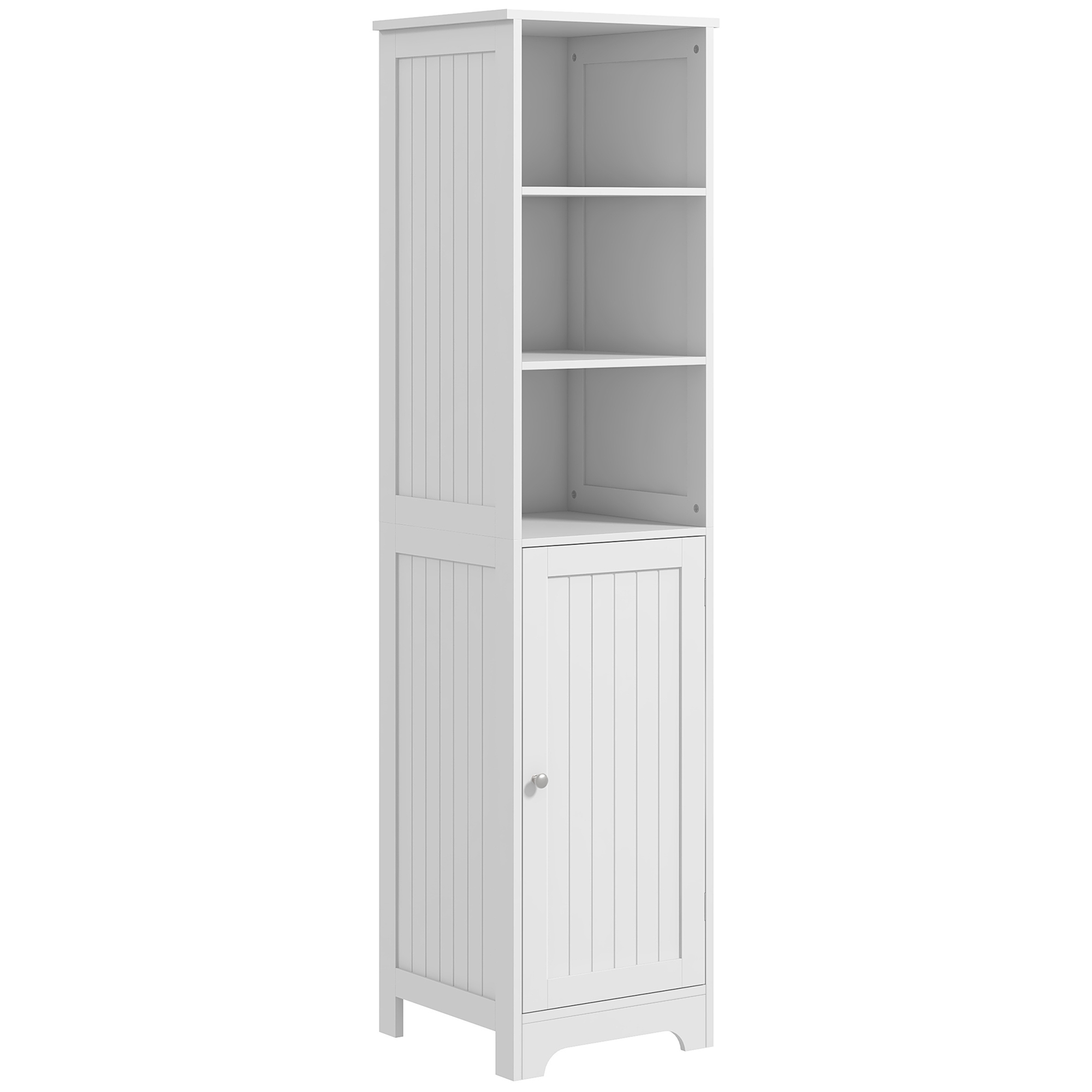 HOMCOM badkamerkast, ruimtebesparend, multifunctionele toiletkast, stijlvol ontwerp, 40 x 38 x 160 cm, wit | Aosom.nl