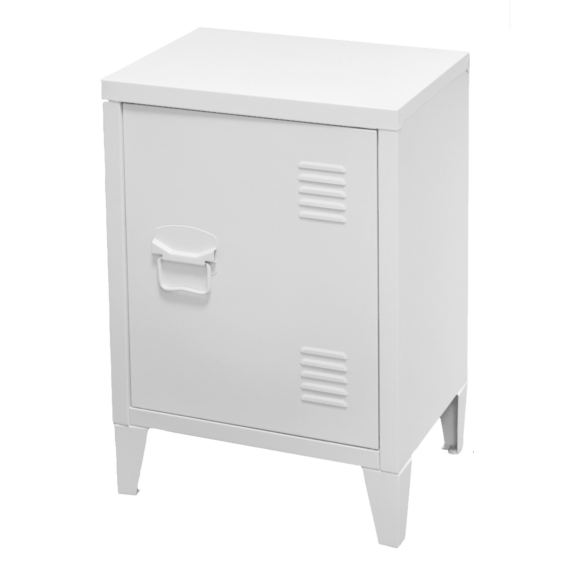 Urban Living Nachtkastje Locker - industrieel - wit - metaal - met deurtje - x 30 x 57 cm -