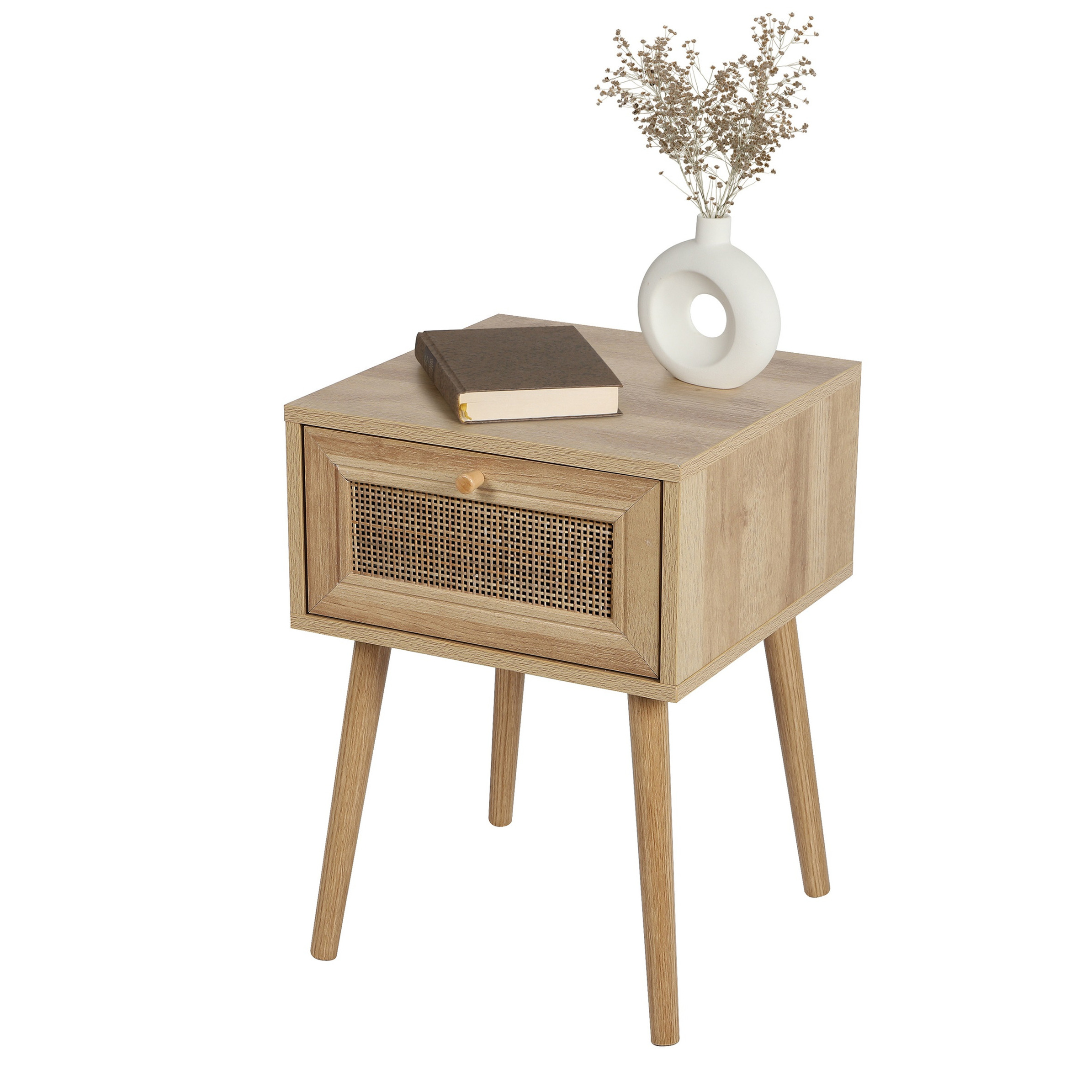 Urban Living Nachtkastje Bali - Ibiza stijl - hout - met lade - x x 57 cm -