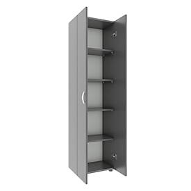 Ulas archiefkast, 5 dossierhoogtes, 4 legborden, voor ca. 35 dossiers, vleugeldeuren, B 490 x D 340 x H 1780 mm, hout, antraciet
