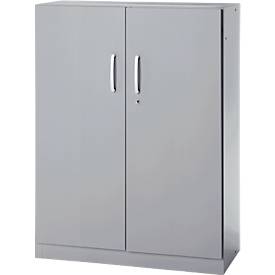 Kantoorkast, 3OH, afsluitbaar, met opliggende deuren, B 950 mm, blank aluminium
