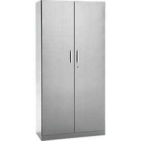 Kantoorkast, 5 OH, afsluitbaar, met opliggende deuren, B 950 mm, blank aluminium