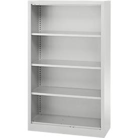 Schäfer Shop Select stellingkast MS, 4 OH, B 800 x D 400 x H 1584 mm, plaatstaal, aluminium wit
