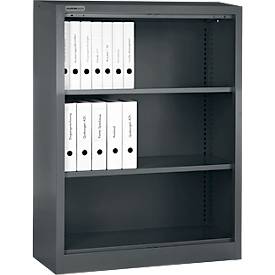 Schäfer Shop Select MS stellingkast, 3 OH, B 800 x D 400 x H 1215 mm, plaatstaal, basaltgrijs