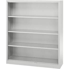 Schäfer Shop Select stellingkast MS, 4 OH, B 1200 x D 400 x H 1584 mm, plaatstaal, aluminium wit