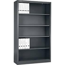 Schäfer Shop Select stellingkast MS, 5 OH, B 950 x D 400 x H 1935 mm, plaatstaal, basaltgrijs