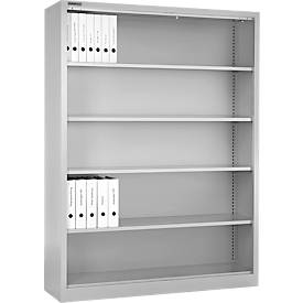 Schäfer Shop Select MS stellingkast, 5 OH, B 1200 x D 400 x H 1935 mm, plaatstaal, verkeerswit