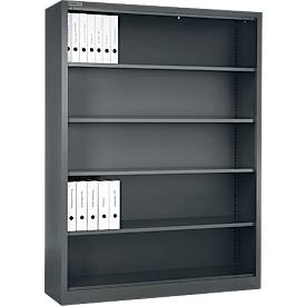 Schäfer Shop Select stellingkast MS, 5 OH, D 400 x H 1935 mm, plaatstaal, basaltgrijs