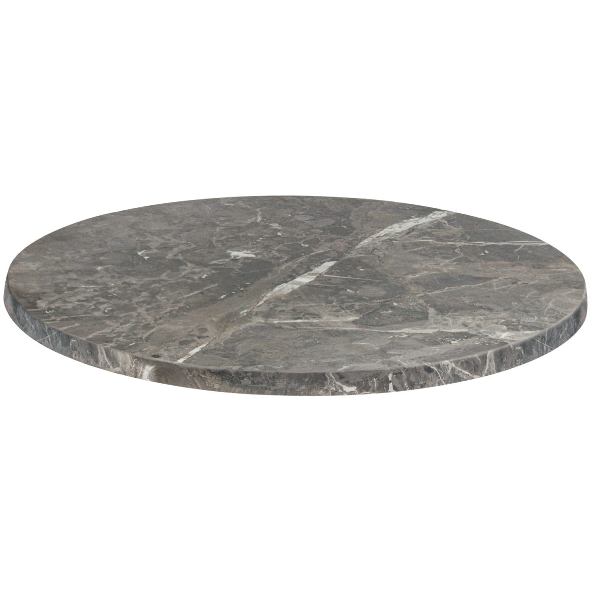 Topalit Tafelblad Werzalit  rond; 80 cm (Ø); gemarmerd/zwart; rond