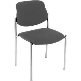 NowyStyl Stapelstoel Styl, stof, antraciet, verchroomd