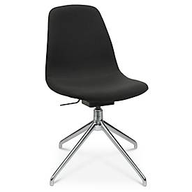 Topstar Conferentiestoel  Sitness Life 1.1, draaibaar/zitting in hoogte verstelbaar, zonder armleuningen, B 460 x D 390 x H 480-510 mm, 4-poots onderstel, verchroomd staal & stof, zwart
