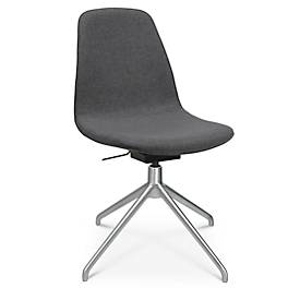 Topstar Conferentiestoel  Sitness Life 1.1, draaibaar/zitting in hoogte verstelbaar, zonder armleuningen, B 460 x D 390 x H 450-480 mm, 4-poots onderstel, mat aluminium & stof, anthr.