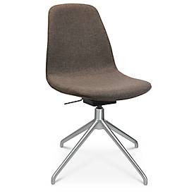 Topstar Conferentiestoel  Sitness Life 1.1, draaibaar/zitting in hoogte verstelbaar, zonder armleuningen, B 460 x D 390 x H 450-480 mm, 4-poots onderstel, mat aluminium & stof, bruin