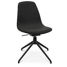 Topstar Conferentiestoel  Sitness Life 1.1, draaibaar/zitting in hoogte verstelbaar, zonder armleuningen, B 460 x D 390 x H 450-480 mm, 4-poots onderstel, matzwart aluminium & stof, zwart