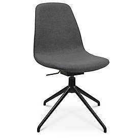 Topstar Conferentiestoel  Sitness Life 1.1, draaibaar/zitting in hoogte verstelbaar, zonder armleuningen, B 460 x D 390 x H 450-480 mm, 4-poots onderstel, aluminium zwart mat & stof, anthr.