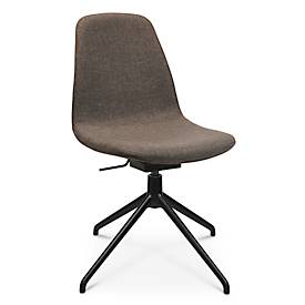 Topstar Conferentiestoel  Sitness Life 1.1, draaibaar/zitting in hoogte verstelbaar, zonder armleuningen, B 460 x D 390 x H 450-480 mm, 4-poots onderstel, matzwart aluminium & stof, bruin