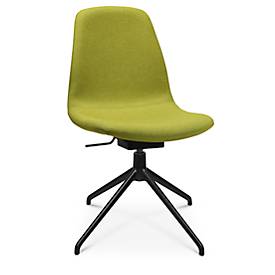 Topstar Conferentiestoel  Sitness Life 1.1, draaibaar/zitting in hoogte verstelbaar, zonder armleuningen, B 460 x D 390 x H 450-480 mm, 4-poots onderstel, aluminium zwart mat & stof, geel