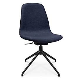 Topstar Conferentiestoel  Sitness Life 1.1, draaibaar/zitting in hoogte verstelbaar, zonder armleuningen, B 460 x D 390 x H 450-480 mm, 4-poots onderstel, aluminium zwart mat & stof, d.blauw