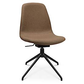 Topstar Conferentiestoel  Sitness Life 1.1, draaibaar/zitting in hoogte verstelbaar, zonder armleuningen, B 460 x D 390 x H 450-480 mm, 4-poots onderstel, aluminium zwart mat & stof, h.bruin