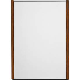 Moedel Leit- und Orientierungssysteme moedel wandbord LMH, DIN A4, verwisselbare inzetstukken, zelfklevende bevestiging, B 221,5 x H 299,5 mm, notenhout/zwart