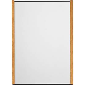 Moedel Leit- und Orientierungssysteme moedel wandbord LMH, DIN A4, verwisselbare inzetstukken, zelfklevende bevestiging, B 221,5 x H 299,5 mm, eiken/zwart