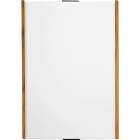 Moedel Leit- und Orientierungssysteme moedel wandbord LMH, DIN A3, staand formaat, houten frame met afdekkappen, kleef- of schroefbevestiging, B 309 x H 420 mm, zilver/eiken