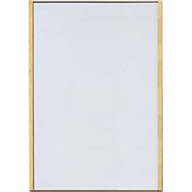 Moedel Leit- und Orientierungssysteme moedel wandbord LMH, DIN A3, staand formaat, frame van hout en aluminium, zelfklevend of schroefbevestiging, B 308,5 x H 422,5 mm, brons/mapulier